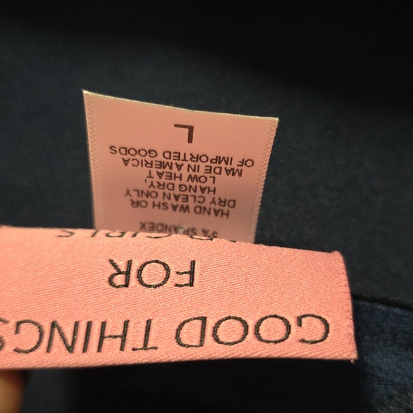 Vixen by Micheline Pitt Navy Blue Bawdy top L large - Picture 7 of 7